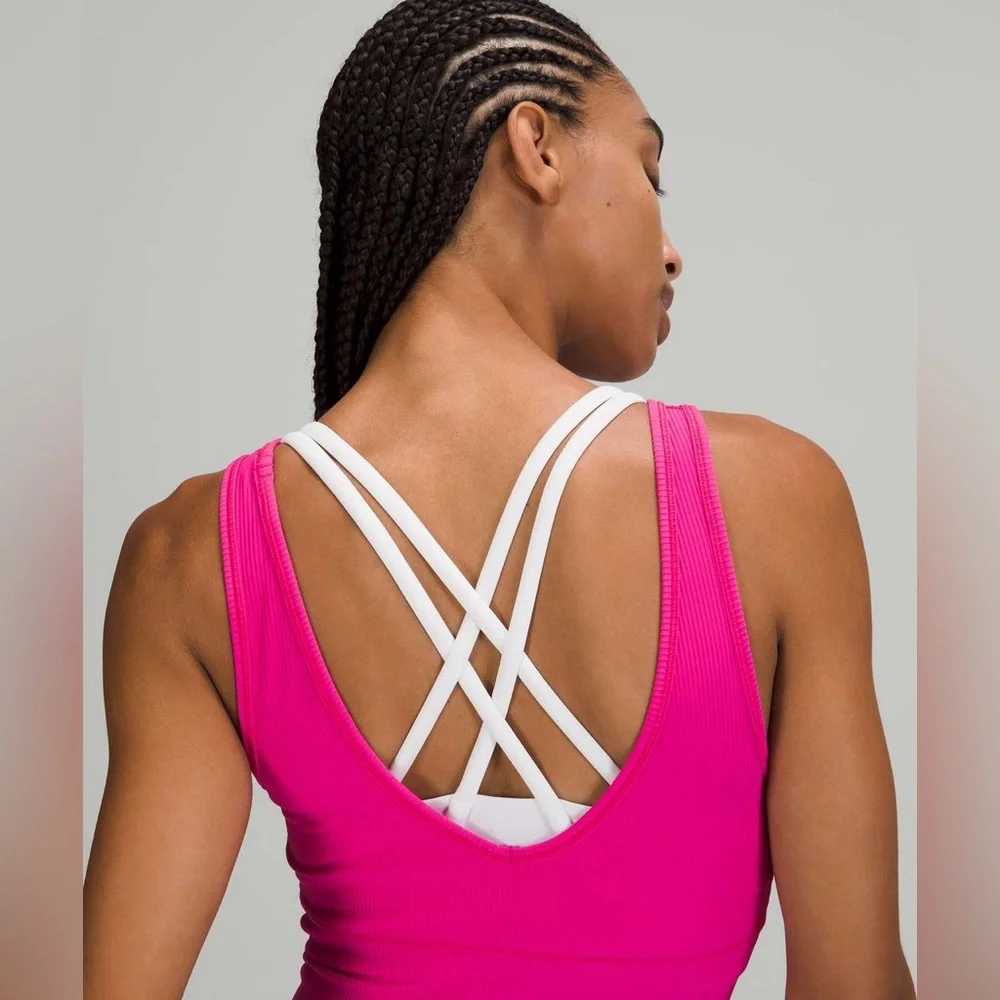 SOLD Lululemon Power Pivot Tank Top *Rib in Sonic Pink Size 8 - Picture 3 of 8